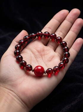 普陀山石榴石手串女款招财珠