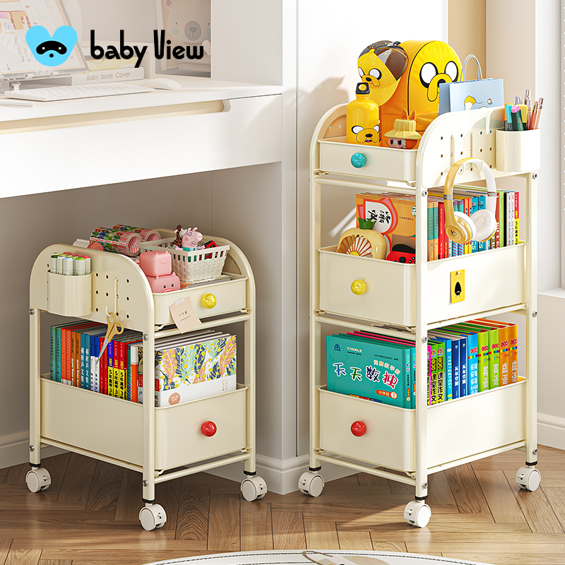 Babyview书包置物架可移动小推车家用书本收纳架桌下放书包神器