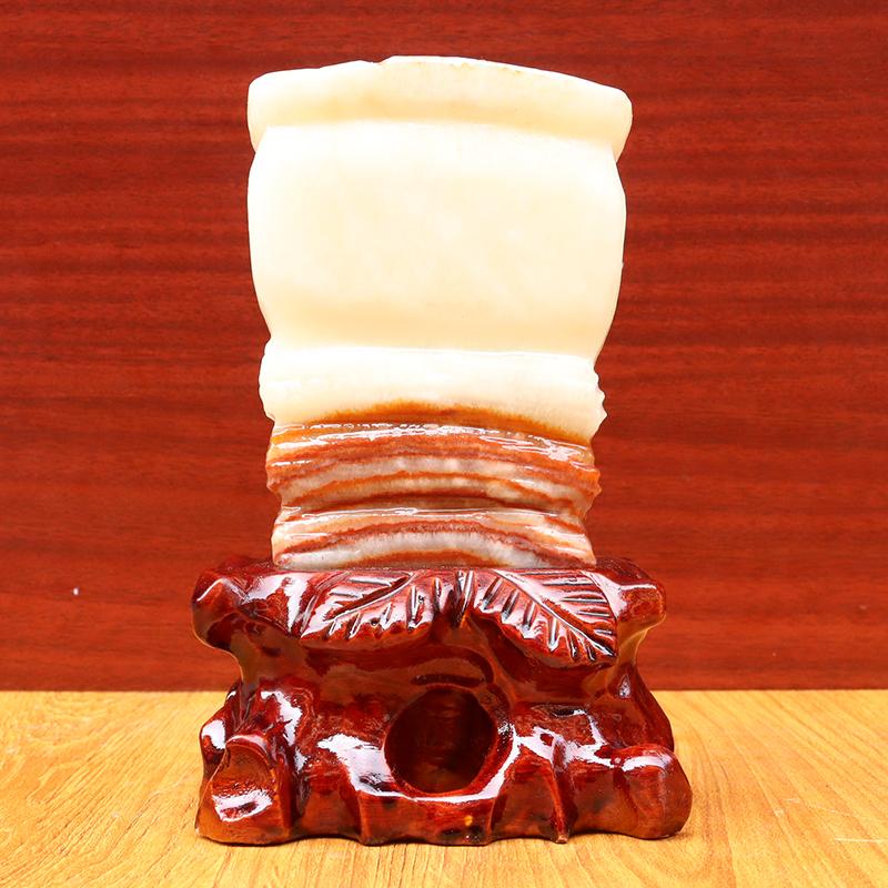 天然石材猪肉石五花肉奇石摆件装饰工艺品礼物礼品11*16*4cm952g