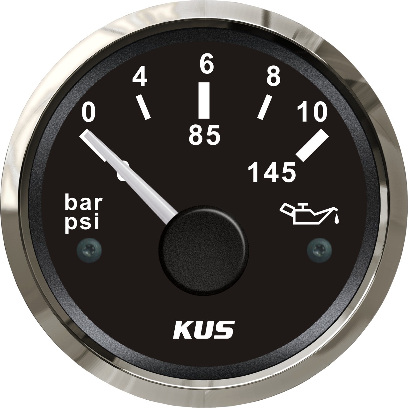 KUS油压表0-10bar12/24V船用车用房车通用游艇配件黑色/白色