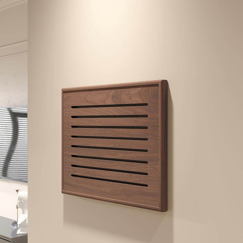 黑胡桃实木弱电箱遮挡装饰盖板免打孔电表箱画多媒体网线盒遮