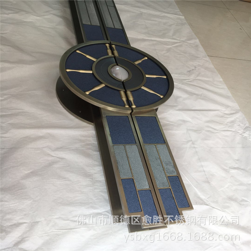 铝板雕花镶玉青古铜拉手立体镶皮革不锈钢拉手高端大门拉手