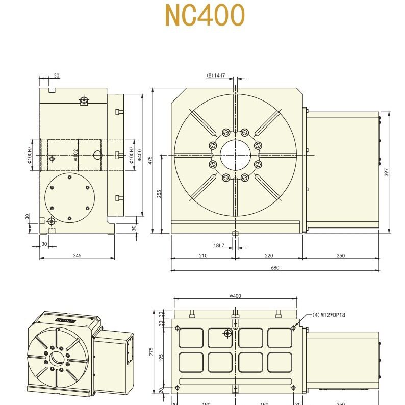 古田NC400NC四轴凸轮分度盘凸轮滚子四轴凸轮转台凸轮式数控转台