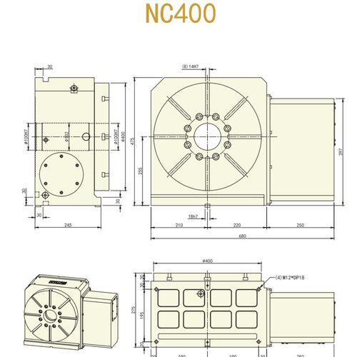 古田NC400NC四轴凸轮分度盘凸轮滚子四轴凸轮转台凸轮式数控转台