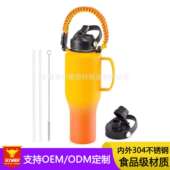 热销两盖车载杯双层不锈钢32oz 40oz太空壶口汽车杯带手柄