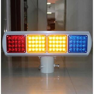 直销现货双面四组太阳能爆闪灯太阳能红蓝警示灯交安产品