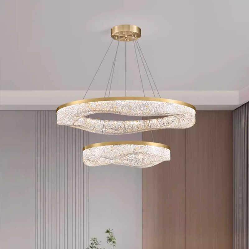 全铜高端轻奢客厅吊灯后现代设计师艺术餐厅创意简约树脂吊灯卧室