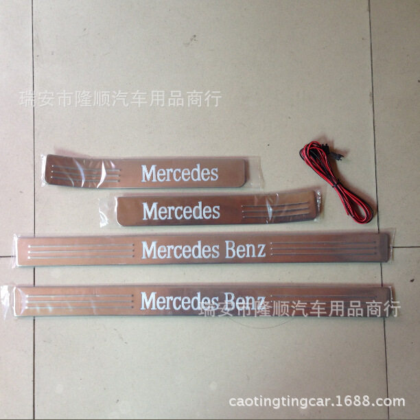 外贸款 适用奔驰X204 W204 AMG LED迎宾踏板 带灯门槛条