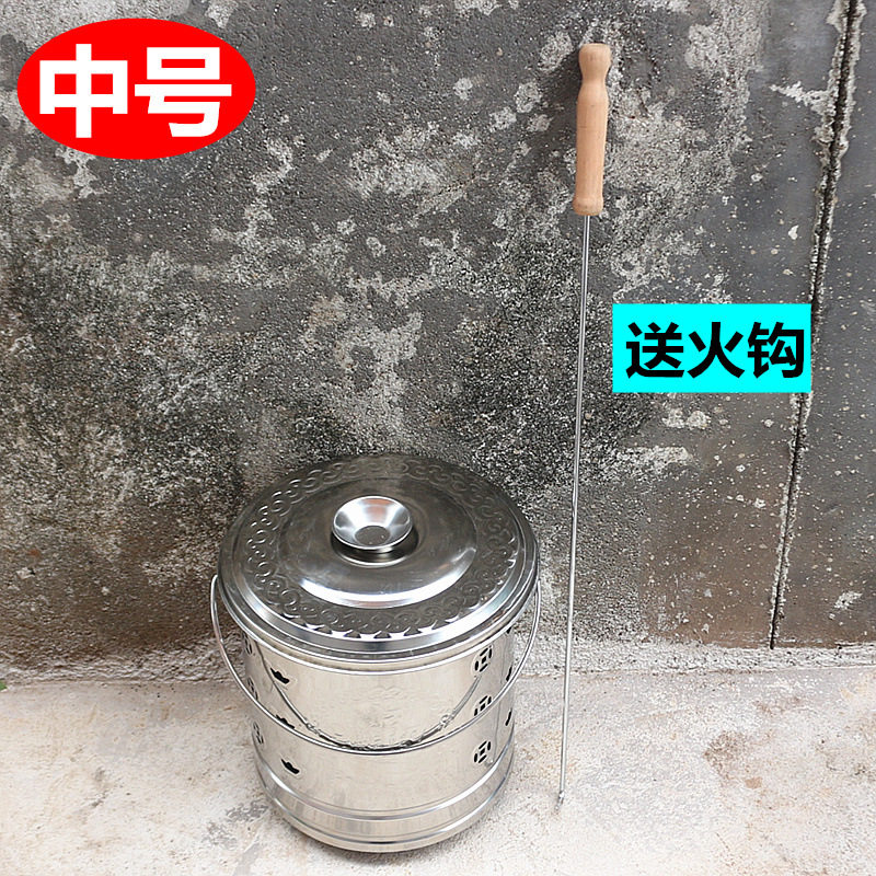 包邮中号不锈钢烧纸桶钱纸化宝纸钱焚化炉元宝桶家用桶焚烧宝纸桶图片