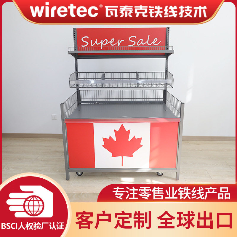 便利店促销活动展示架广告牌促销台金属可调节移动货架