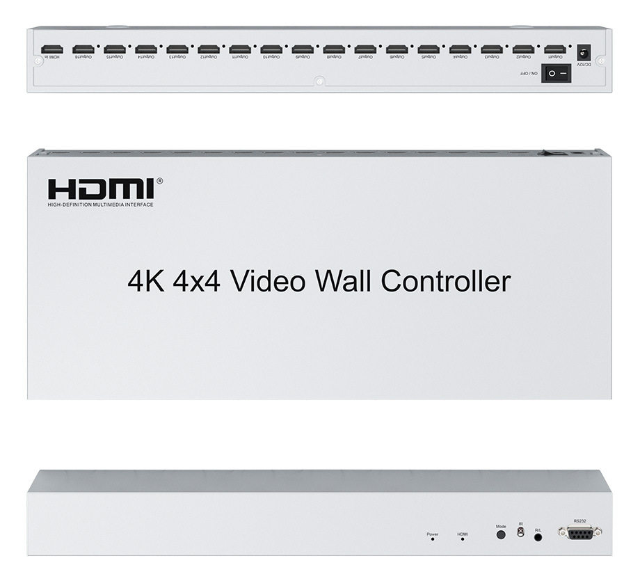 工厂直销4K十六画面拼接器1进16出HDMI/DVI输入拼接盒4K30HZ