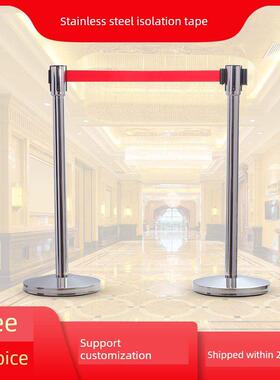 加厚加重不锈钢1.0米铁丝栏杆伸缩隔离护栏2.3米5米红色警戒线围