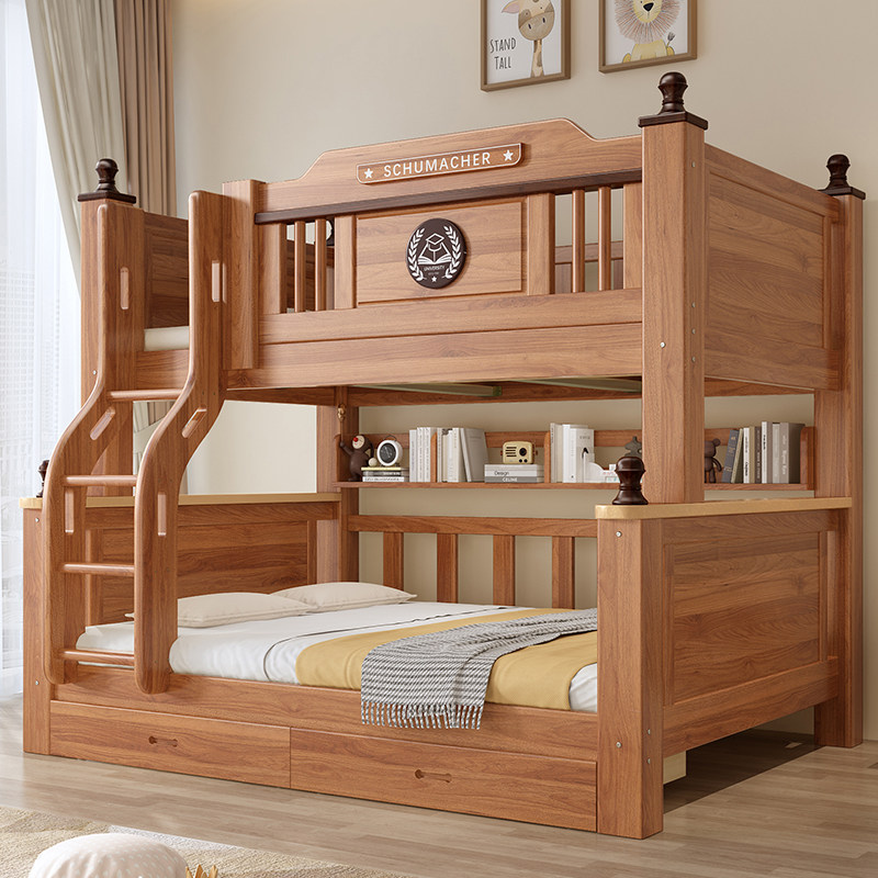 实木上下铺双层床成人儿童高低床加粗加厚小户型多功能两层子母床,住宅家具,高低/子母床,淘宝优惠券,粉丝福利购,淘宝优惠卷