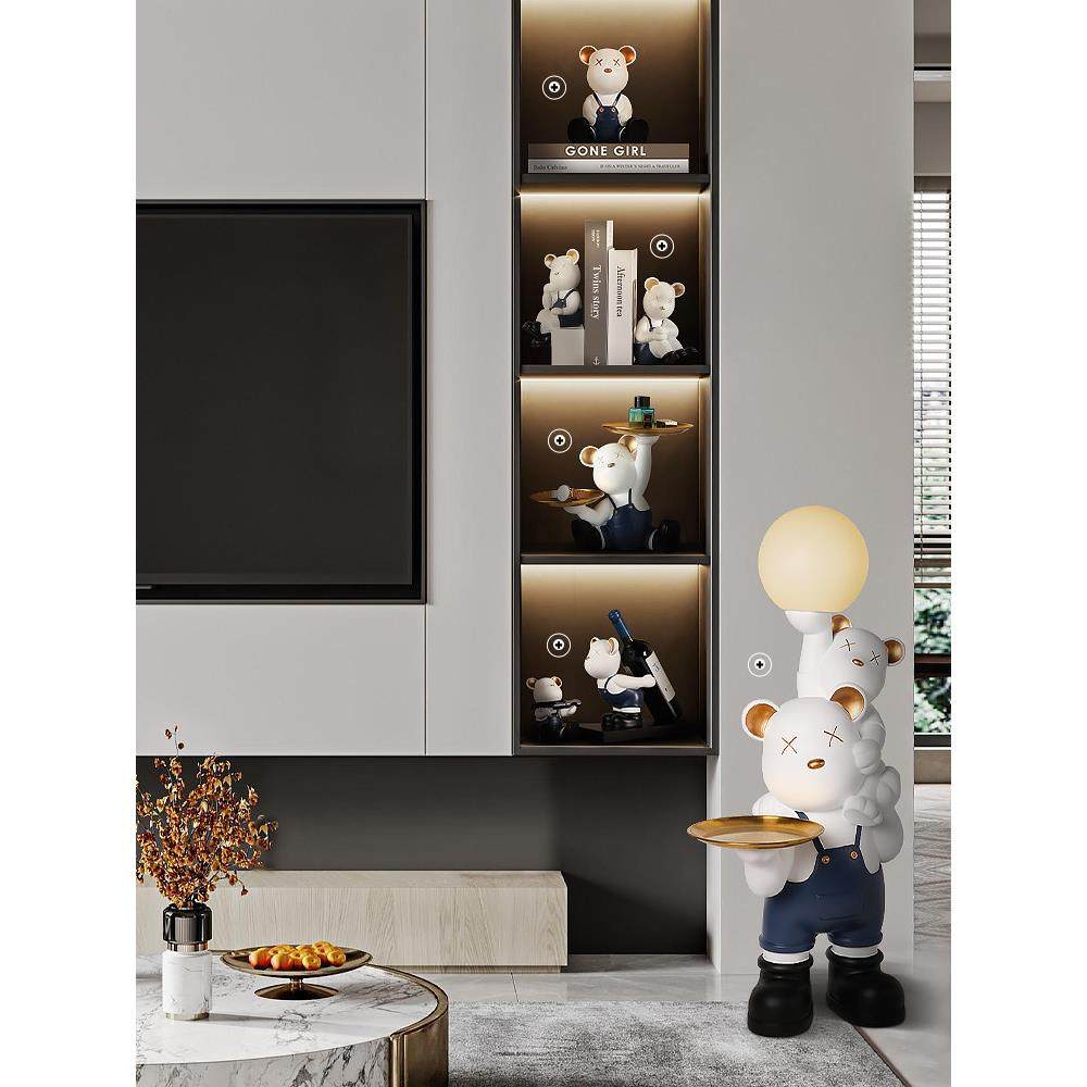 暴力熊摆件客厅酒柜电视柜轻奢高档装饰玄关鞋柜简约现代家居套装