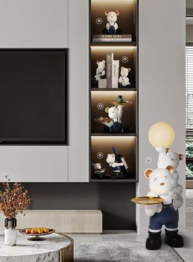 暴力熊摆件客厅酒柜电视柜轻奢高档装饰玄关鞋柜简约现代家居套装