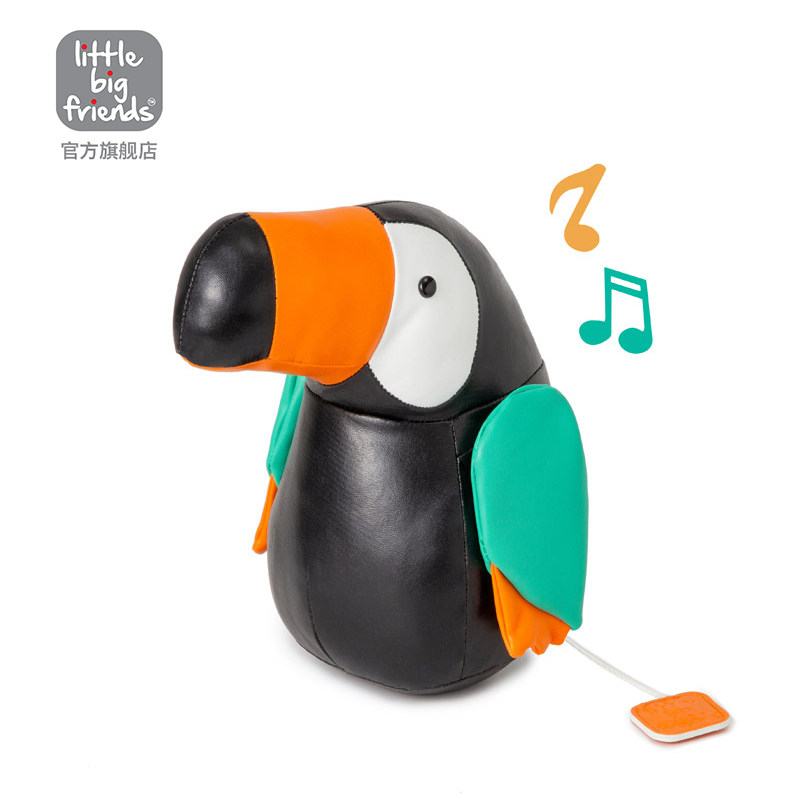 法国Little Big Friends音乐动物大嘴鸟安抚玩偶儿童宝宝哄睡玩具