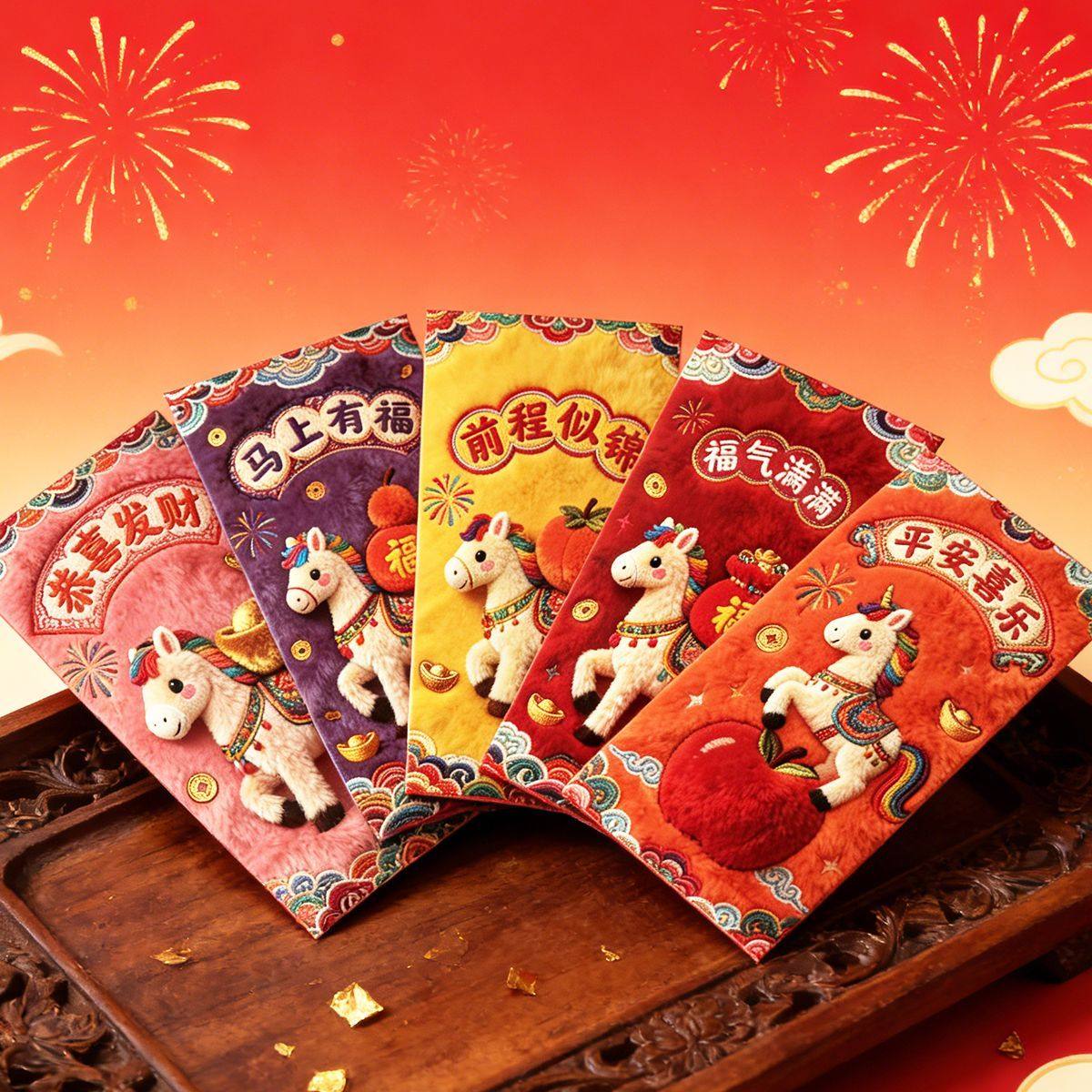 2026马年红包卡通可爱小马动物红包袋春节新年通用个性创意利是封,居家日用,其它,淘宝优惠券,粉丝福利购,淘宝优惠卷