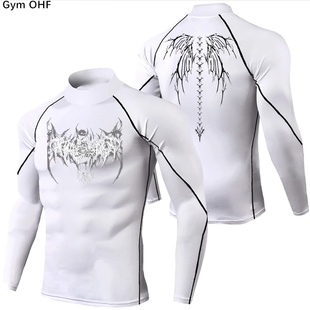 Y2K Men's Workout Compression Shirt Turtleneck Long Sleeve