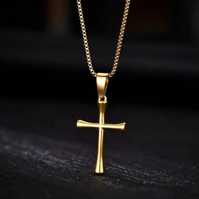 Minimalist Cross Necklace for Men and Women Stainless Steel