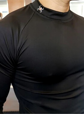 Running T-Shirt Mens Long Sleeve Compression Shirt Gym Spor