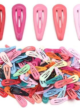 30pcs/lot 3cm Metal Colorful Waterdrop Shape Hairclips Cute