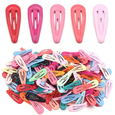 30pcs/lot 3cm Metal Colorful Waterdrop Shape Hairclips Cute