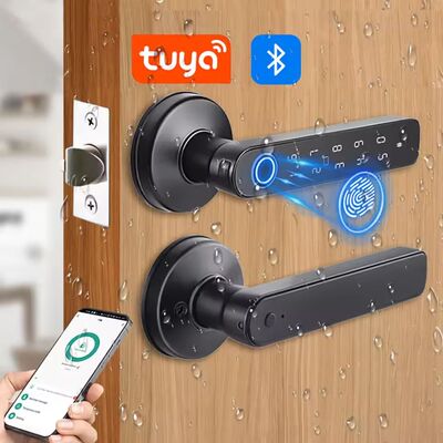 Tuya App Bluetooth Smart Fingerprint Door Lock Password Mech