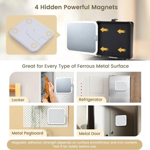 Makeup Case with Magnetic Lighted Mirror Cosmetic Case with