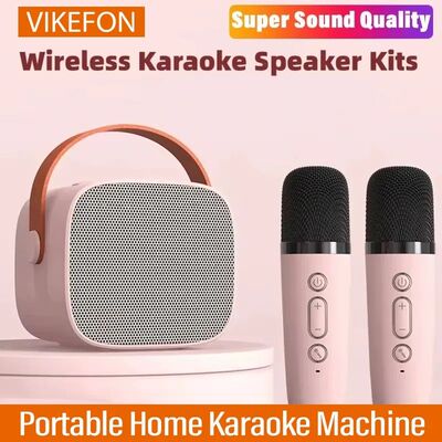 Portable Wireless Dual Microphones Karaoke Machine HomeKTV D