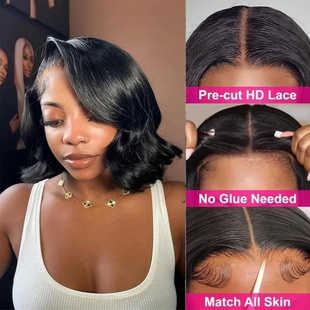 Bob Wig 5X5 Hd Lace Closure Wig Short Glueless Body Wave Hu