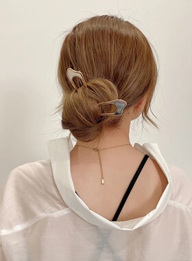 Fashion Luxury Silver Gold Color Elegant Shell Enamel Hairp