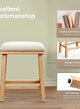 Counter Height 24 inch Bar Stools Set of 3 for Kitchen Coun