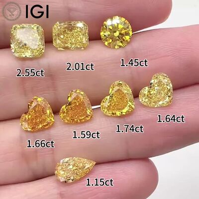MiShang Jewelry With IGI Certificate Yellow lab diamonds HPH