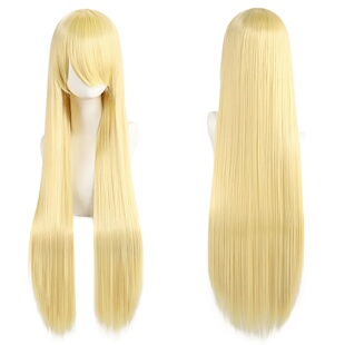 White Purple Hair Long Green Synthetic Wigs 80cm Cosplay