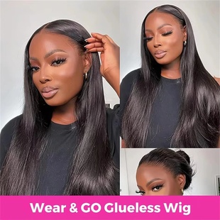 5x5 Glueless Wig Human Hair Ready To Wear Bone Straight Lac
