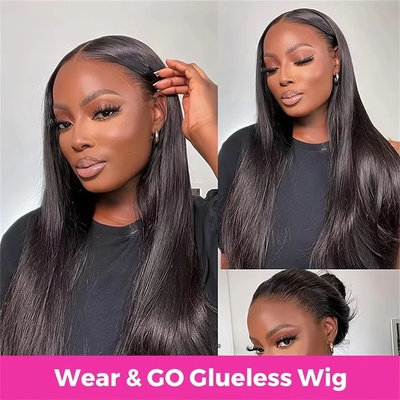 5x5 Glueless Wig Human Hair Ready To Wear Bone Straight Lac