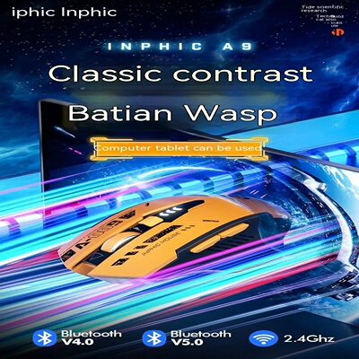 Inphic A9 2.4G Bluetooth wireless silent mouse mecha style