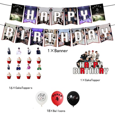 Strayed Kids Merch 5 Star Party Decorations Include Happy B