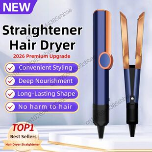 Professional 2-in-1 Hair Dryer and Straightener Negative Ion