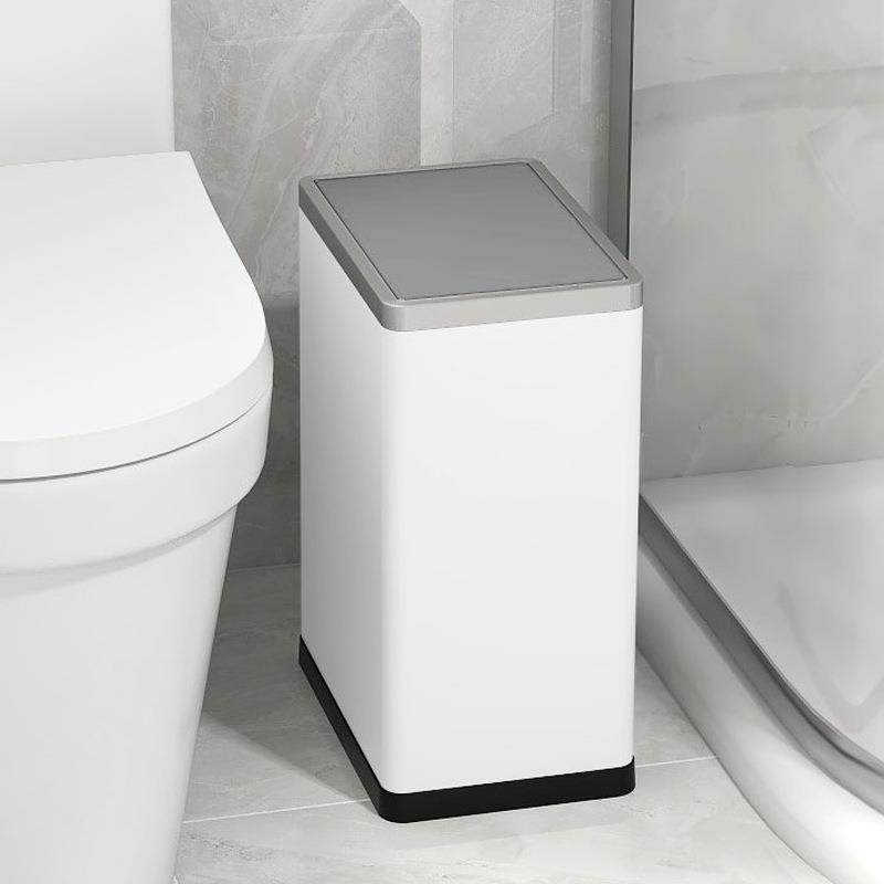垃圾桶不锈钢带盖家用摇盖长方形窄缝卫生间商用客厅办公室大容量