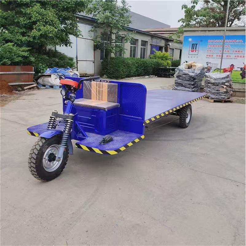 电动四轮手推车拉货车农场菜市场搬运平板车骑行款工厂货物平板车