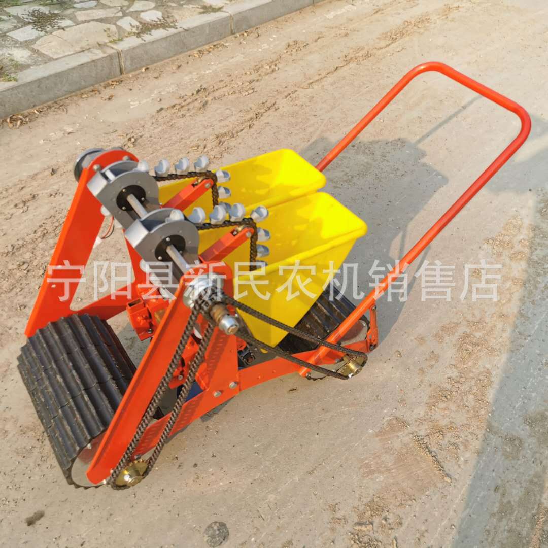 桨腿式单行种蒜机圆盘式双行大蒜播种机3行核桃播种机杏核点播机