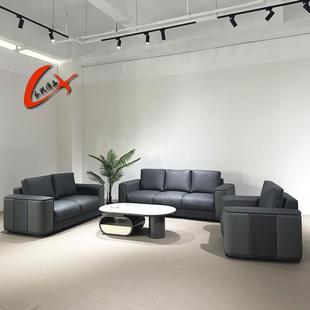办公室沙发茶几组合简约现代休息区高档接待洽谈总裁办公沙发