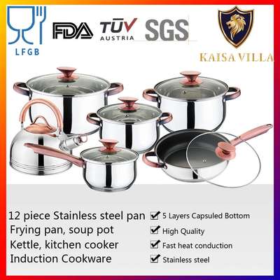 stainless steel cookware sets cooking pots and pans 5 layers