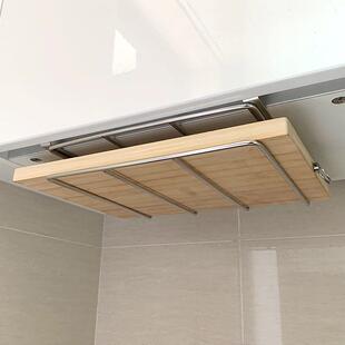 免打孔厨房吊柜下挂砧板置物架厨柜下悬挂锅盖架案板菜板收纳架子