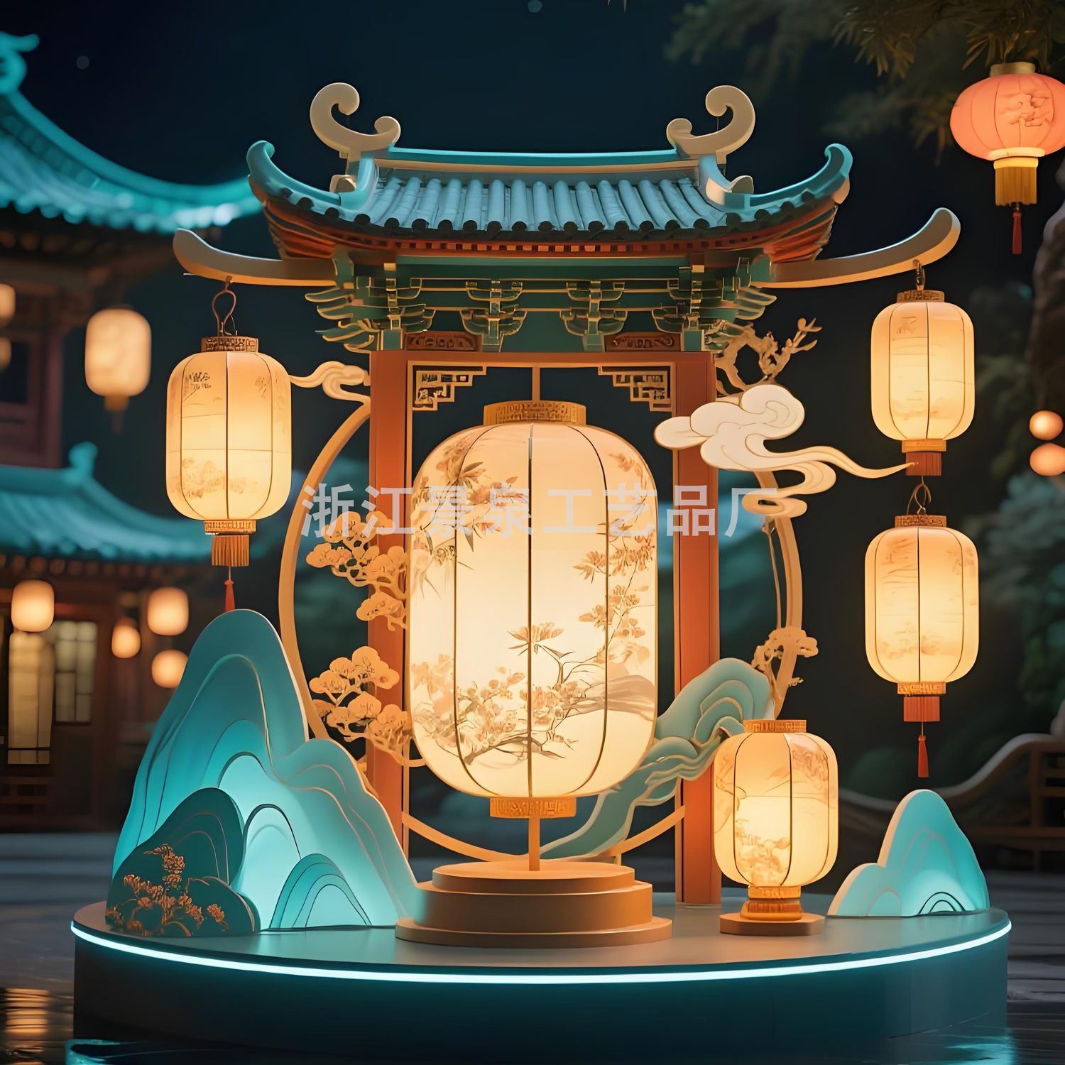 大型中秋花灯2025年新款国潮国风非遗花灯彩灯户外庙会灯会灯笼
