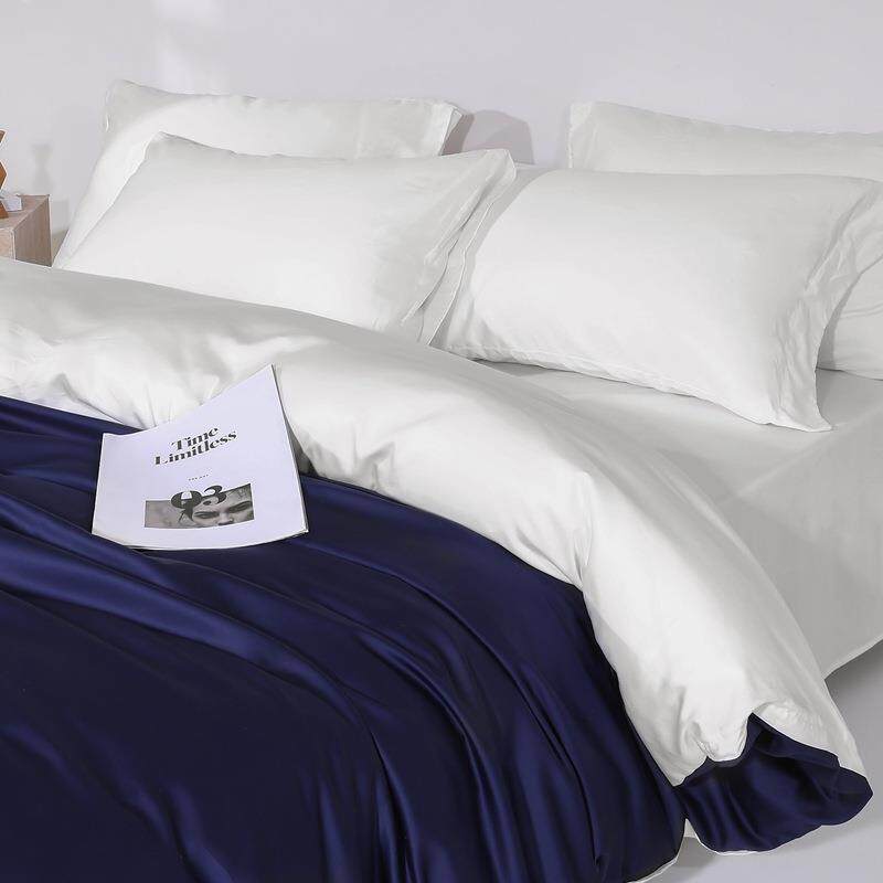 2025新款高档长绒棉单被套轻奢风纯色简约亲肤被套四件套四季通用