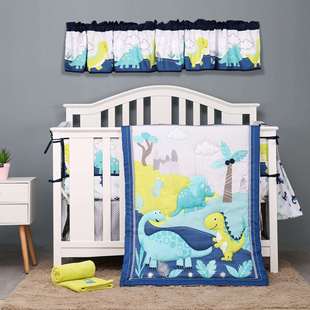 直销新生儿套装 童被床围床笠床裙尿布袋毯子窗幔床品7件套