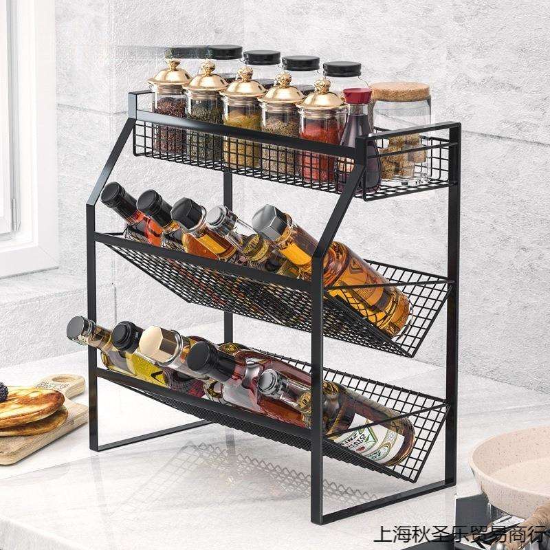 新款厨房置物架多功能调料调味品收纳架台面壁挂架子用品家用大全