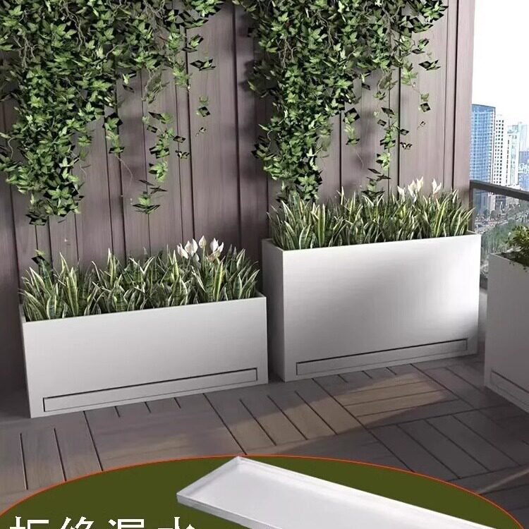户外阳台不锈钢接水盘花箱